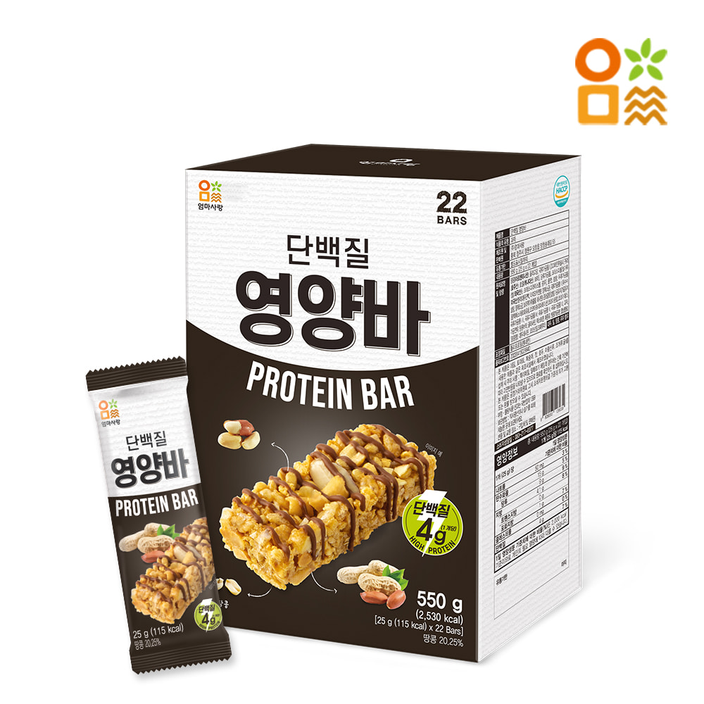 [엄마사랑] 단백질 영양바 25g (22개입)